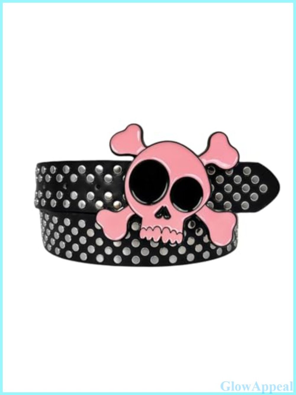 Faux Leather Gothic Skull Buckle Belt Punk Y2K Rivet Waist Belt